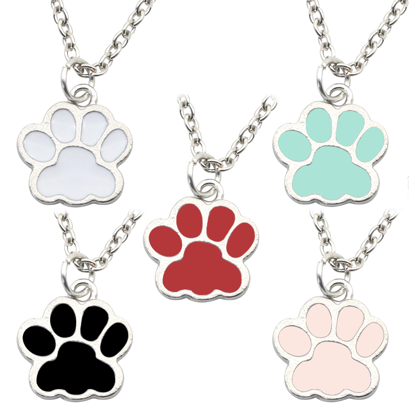 Mens Dog Tag Necklace - موضة الكلب باو القط البصمة قلادة