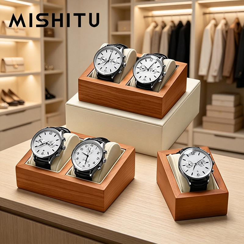 Jewelry Box Organizer Watches - صندوق تخزين ساعات من الخشب الصلب