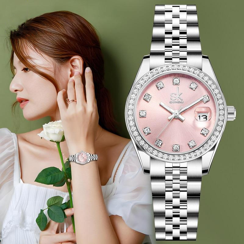 Jewelry Diamond Watches - ساعة نسائية عصرية من UTHAI CQ484،