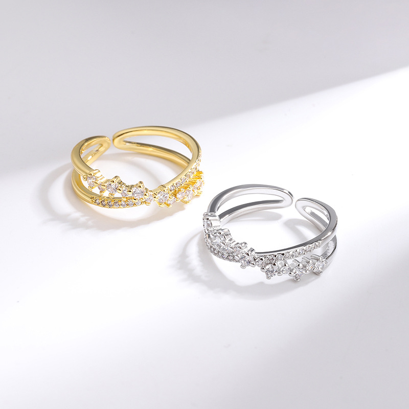 Statement Cocktail Ring - خواتم مفتوحة متداخلة من الفضة الإسترليني