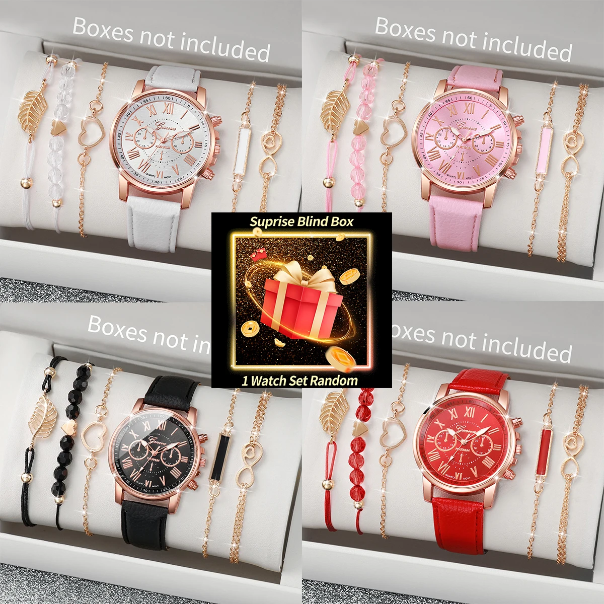 Jewelry And Watches Box - مجموعة ساعات نسائية مفاجئة في علبة
