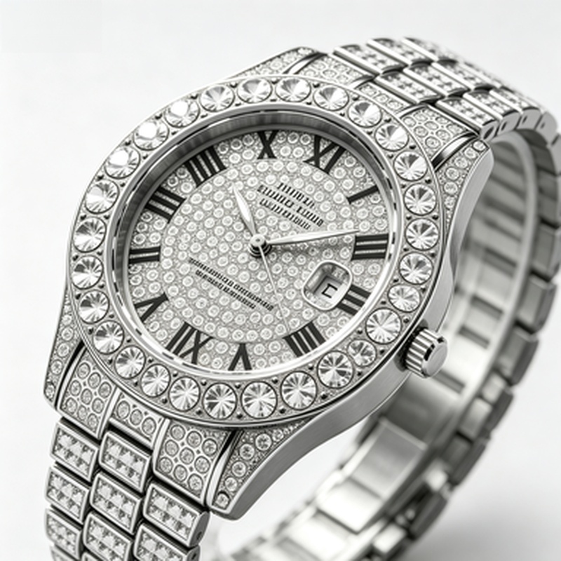 Jewelry Type Watches - ساعة كوارتز فاخرة مطلية بالذهب مزينة