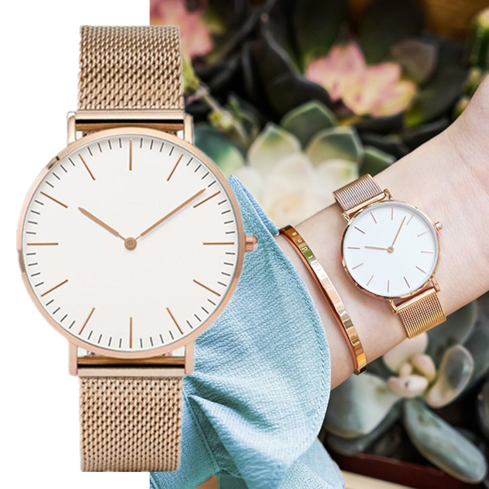 Jewelry Watches Gold - ساعة يد كوارتز بحزام شبكي من