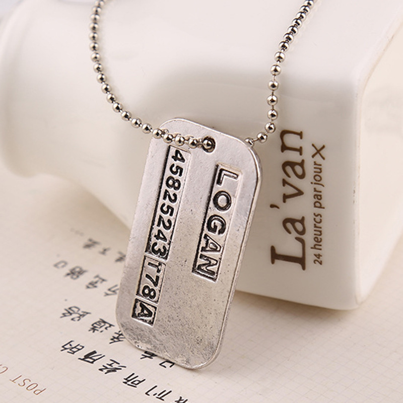 Mens Dog Tag Necklace - X الرجال قلادة لوجان هيو جاكمان