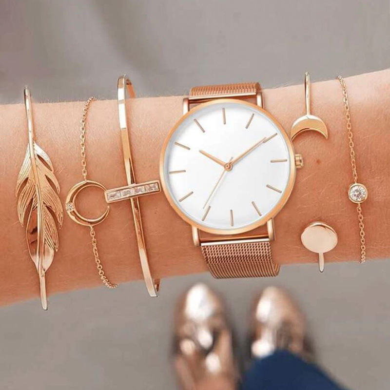 ساعة يد كوارتز نسائية من شبكة  - مراجعة Jewelry Watches Gold وسعره