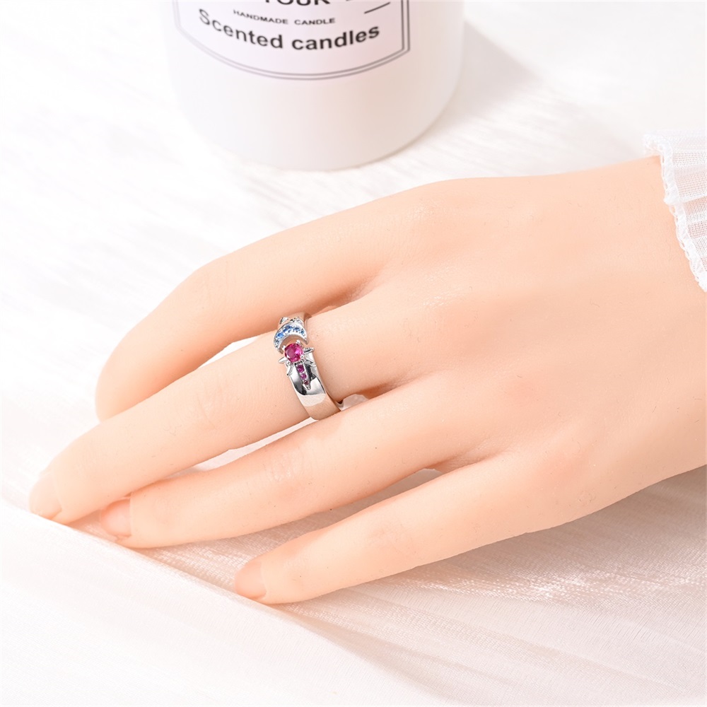 خواتم زيركون فضة للنساء ، لون  - مراجعة Statement Cocktail Ring وسعره