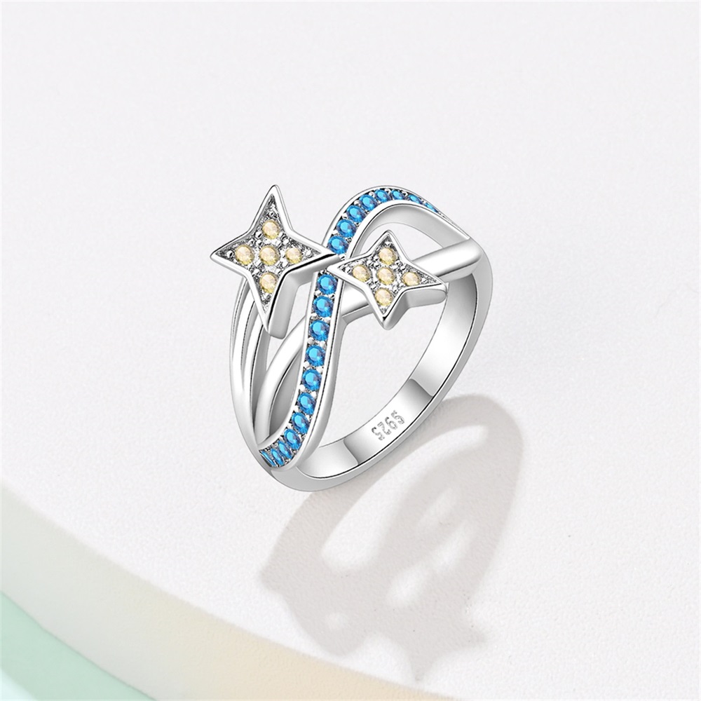 خواتم زيركون فضة للنساء ، لون  - مراجعة Statement Cocktail Ring وسعره