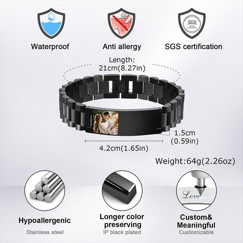 صورة مخصصة نص سوار حزام (استيك - مراجعة Jewelry Type Watches وسعره