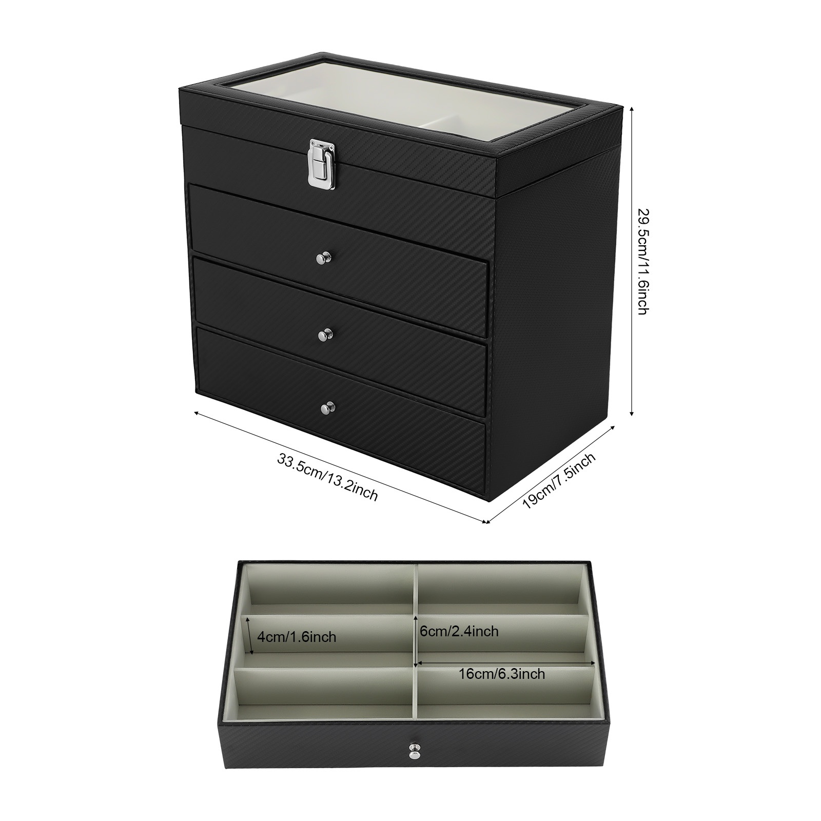 صندوق عرض وتخزين للنظارات، منظ - مراجعة Jewelry Box Organizer Watches وسعره