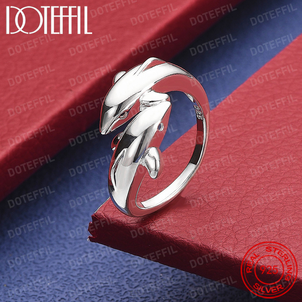 925 فضة مزدوجة دولفين سحر امرأ - مراجعة Statement Cocktail Ring وسعره