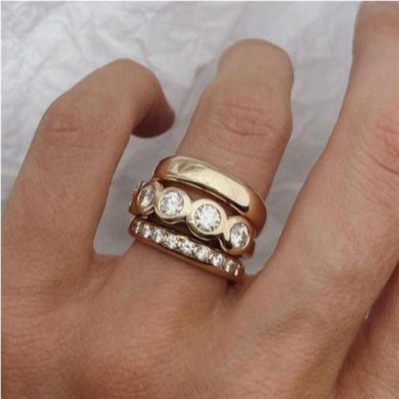 ORZTOON موضة 2024 جديد هندسي ا - مراجعة Statement Cocktail Ring وسعره