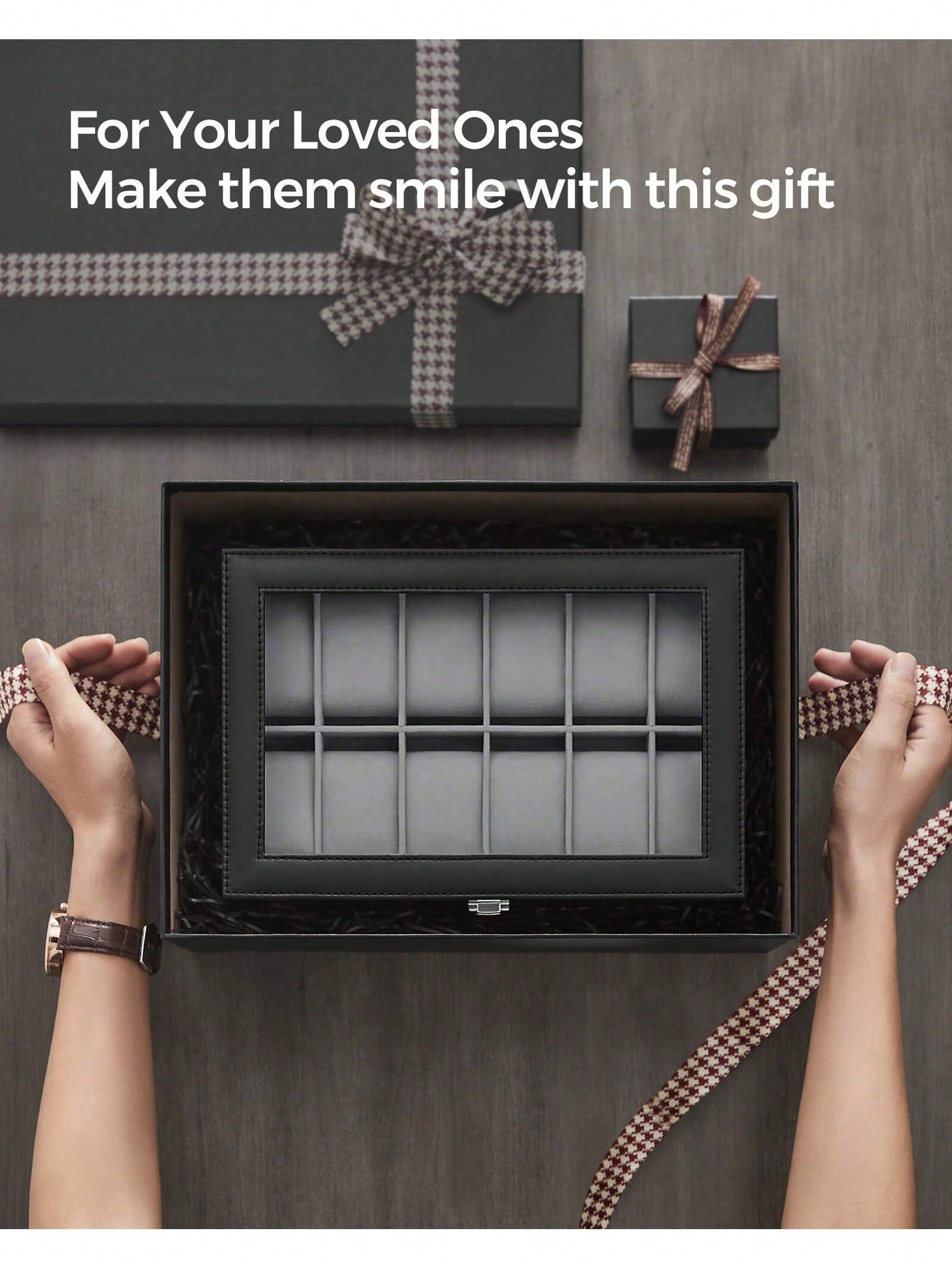 صندوق ساعات بـ 12 فتحة قابل لل - مراجعة Jewelry Box Organizer Watches وسعره
