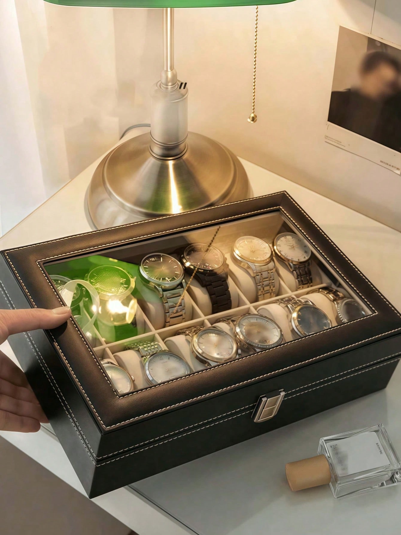 صندوق ساعات جلدي مع قفل، علبة  - مراجعة Jewelry Box Organizer Watches وسعره