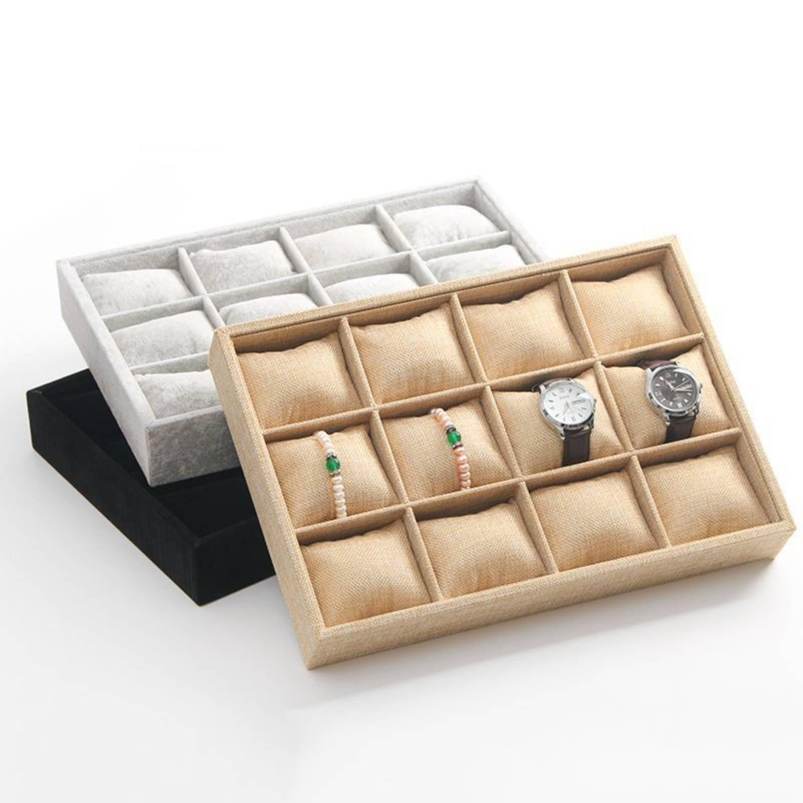 حامل مجوهرات من قماش الكتان، ص - مراجعة Jewelry Box Organizer Watches وسعره