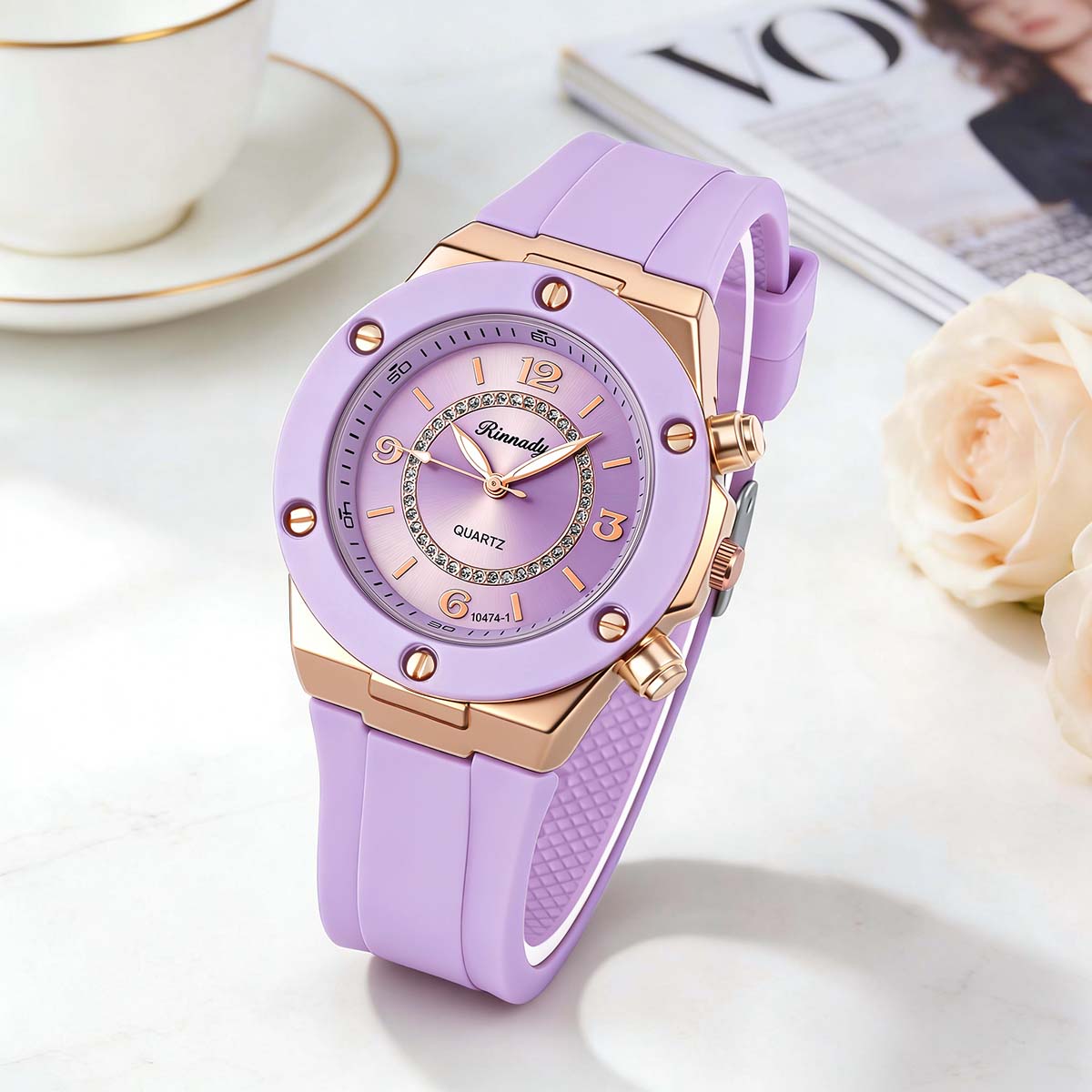 ساعة يد نسائية عصرية بقرص كريس - مراجعة Jewelry Watches Gold وسعره