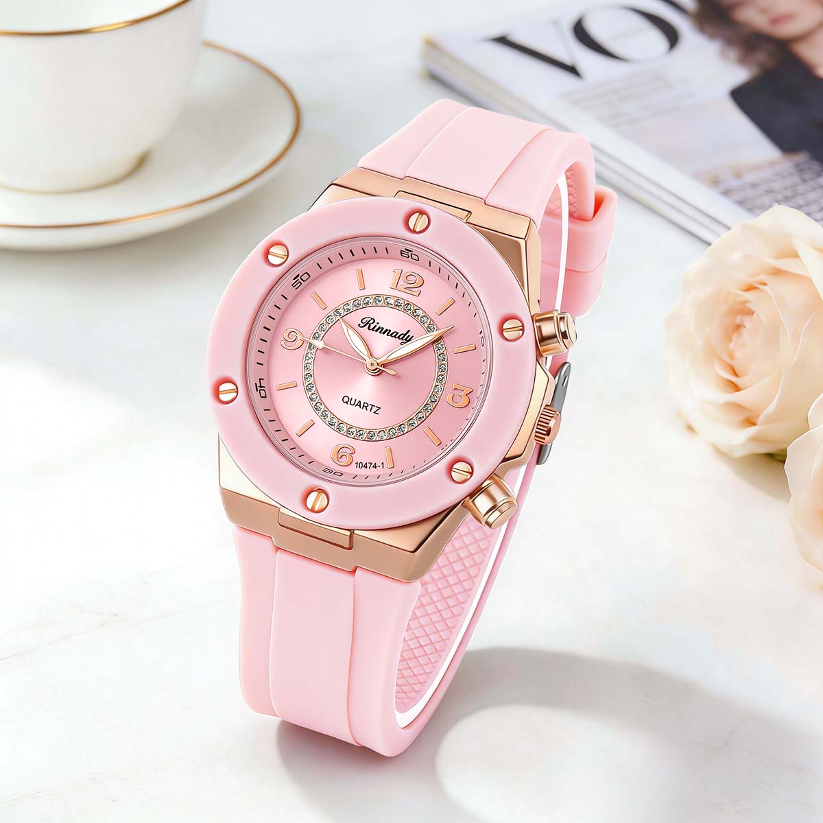 ساعة يد نسائية عصرية بقرص كريس - مراجعة Jewelry Watches Gold وسعره