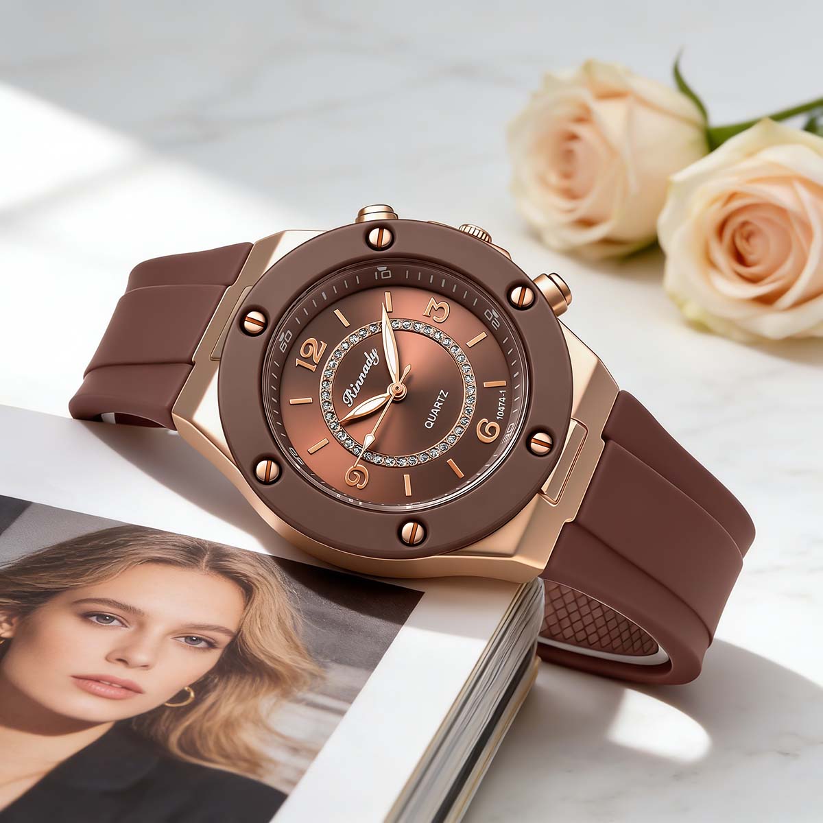 ساعة يد نسائية عصرية بقرص كريس - مراجعة Jewelry Watches Gold وسعره