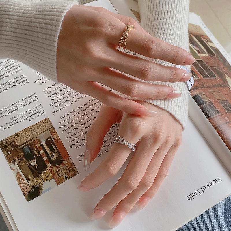 خواتم مفتوحة متداخلة من الفضة  - مراجعة Statement Cocktail Ring وسعره
