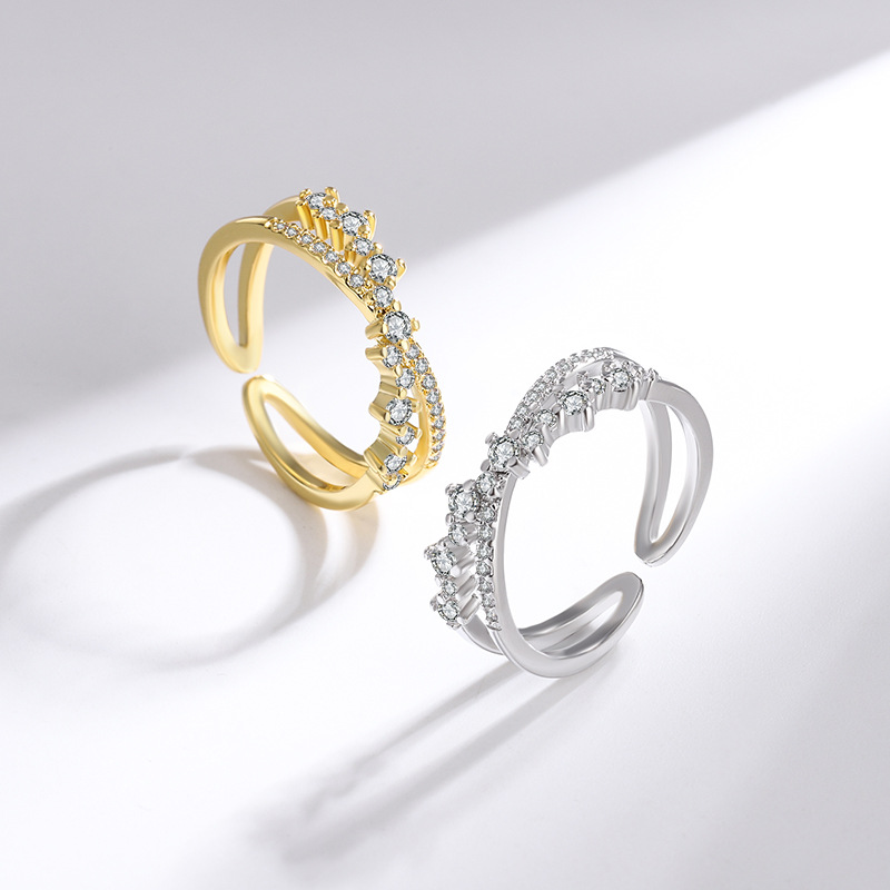 خواتم مفتوحة متداخلة من الفضة  - مراجعة Statement Cocktail Ring وسعره
