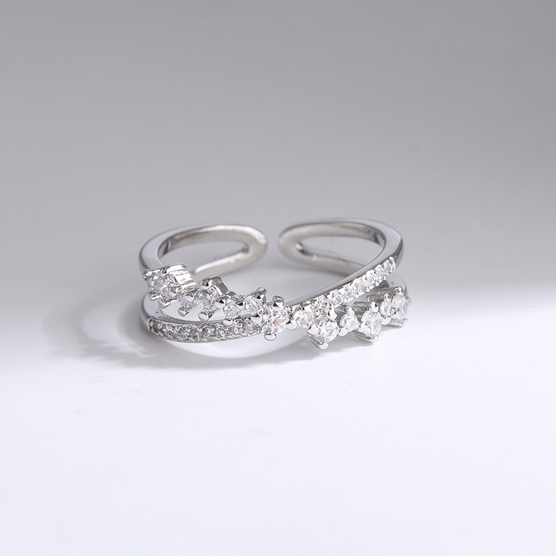 خواتم مفتوحة متداخلة من الفضة  - مراجعة Statement Cocktail Ring وسعره