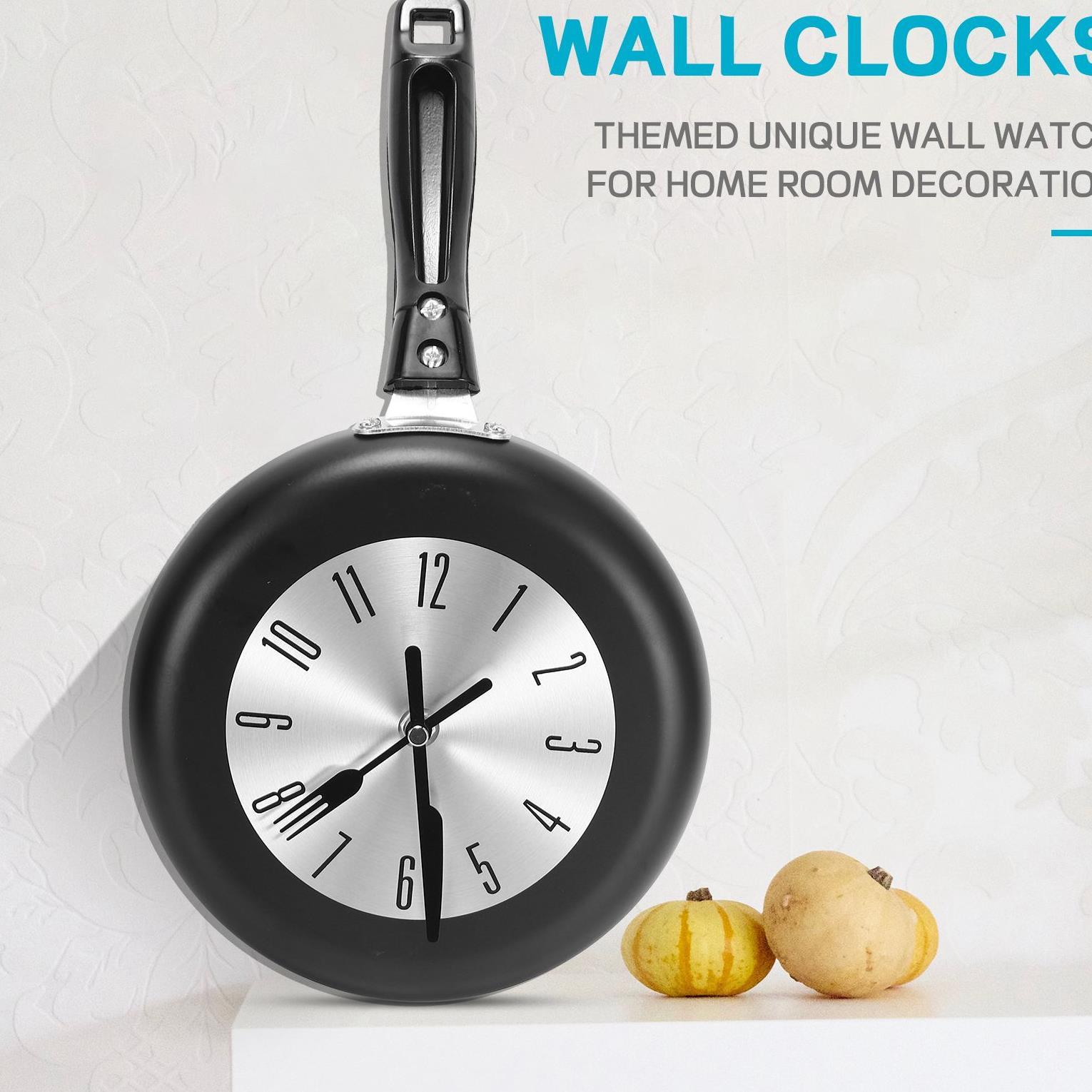 ساعة حائط معدنية بتصميم مقلاة  - مراجعة Watches & Jewelry Repair Center New York وسعره
