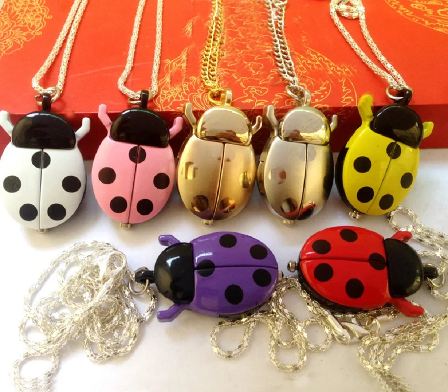 ساعة جيب على شكل خنفساء ذهبية، - مراجعة Jewelry Watches For Kids وسعره