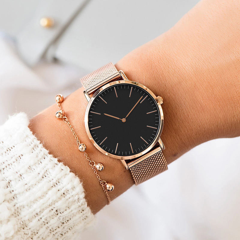ساعة يد كوارتز بحزام شبكي من ا - مراجعة Jewelry Watches Gold وسعره