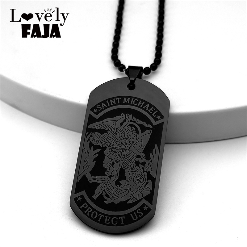 سانت مايكل يحمينا قلادة الملاك - مراجعة Mens Dog Tag Necklace وسعره