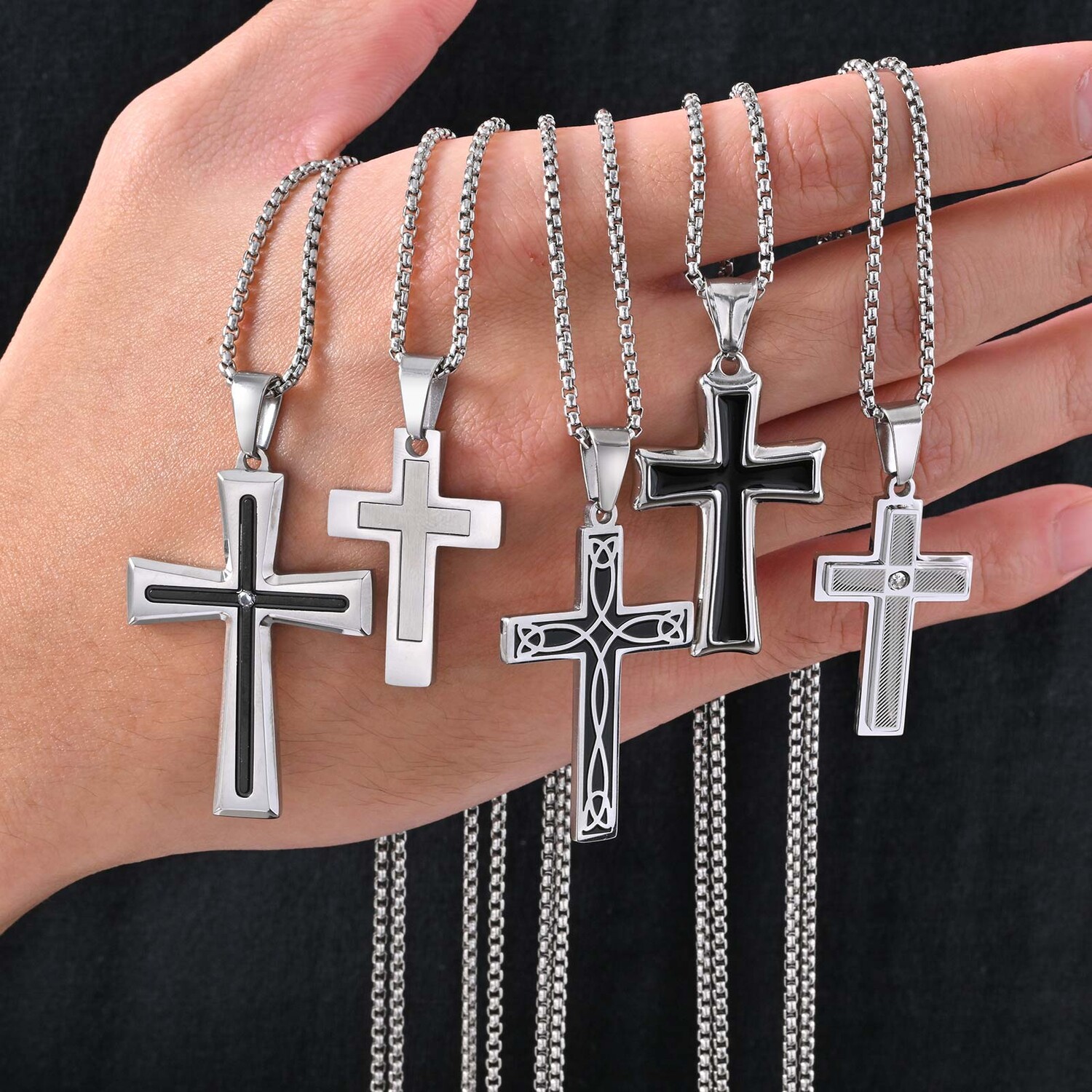 قلادة صليب بأسلوب الهيب هوب وا - مراجعة Mens Dog Tag Necklace وسعره