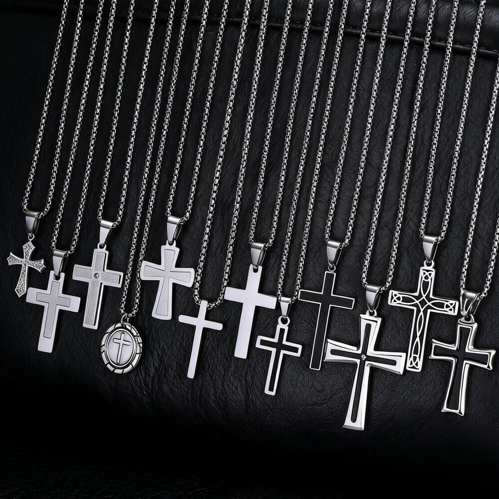 قلادة صليب بأسلوب الهيب هوب وا - مراجعة Mens Dog Tag Necklace وسعره