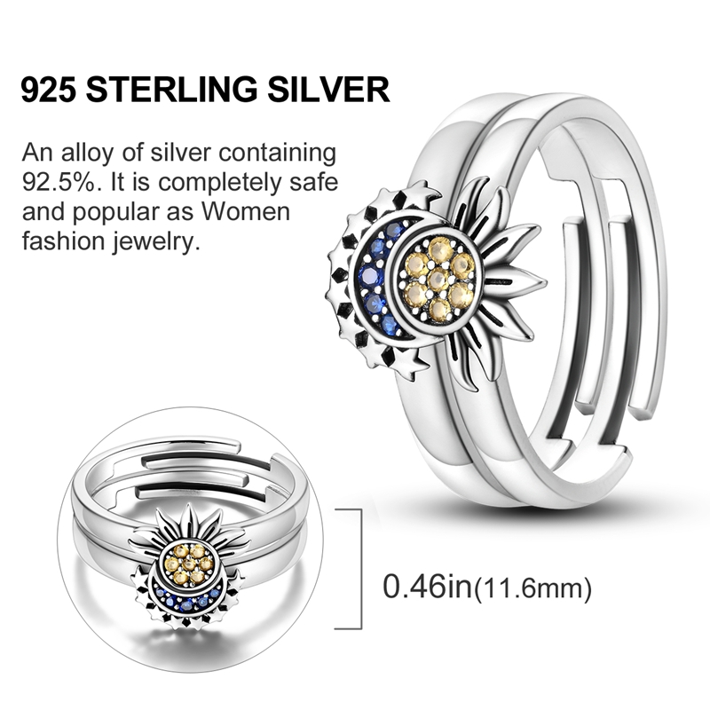 خاتم فضة 925 بتصميم الشمس والق - مراجعة Statement Cocktail Ring وسعره