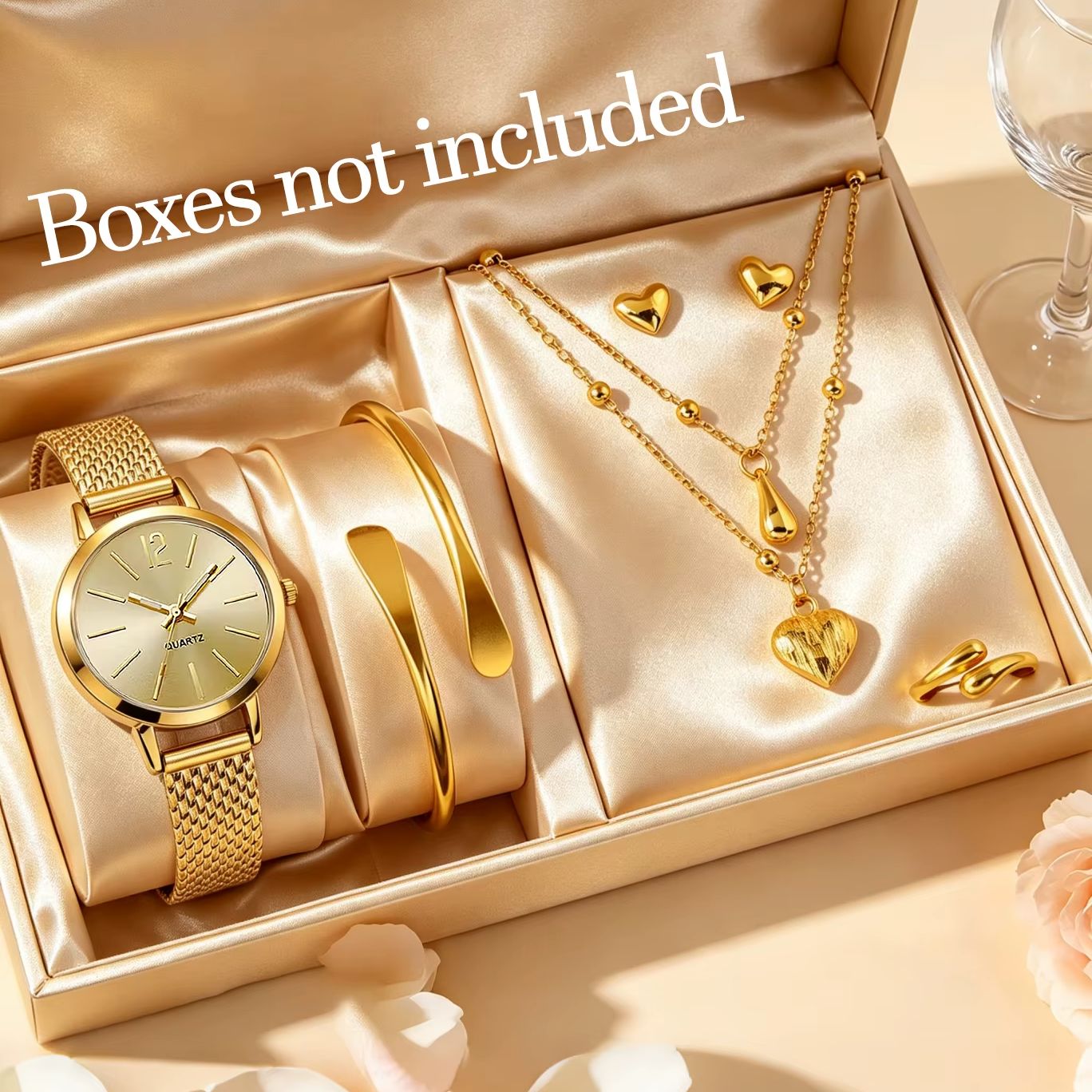 طقم مجوهرات وساعة ذهبية للنساء - مراجعة Jewelry Watches Gold وسعره