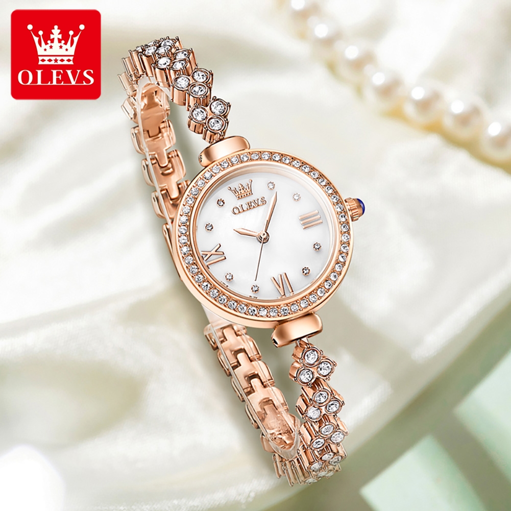 OLEVS 9903 ساعات نسائية موضة أ - مراجعة Jewelry Diamond Watches وسعره