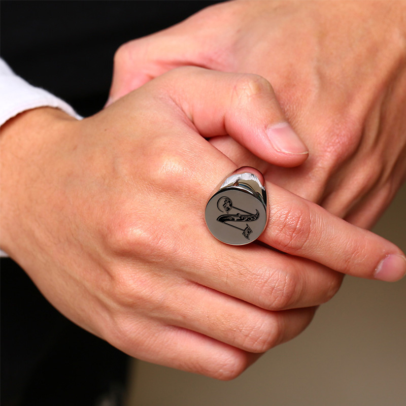 Vnox أنيق نمط الخط الأولي ختم  - مراجعة Statement Cocktail Ring وسعره