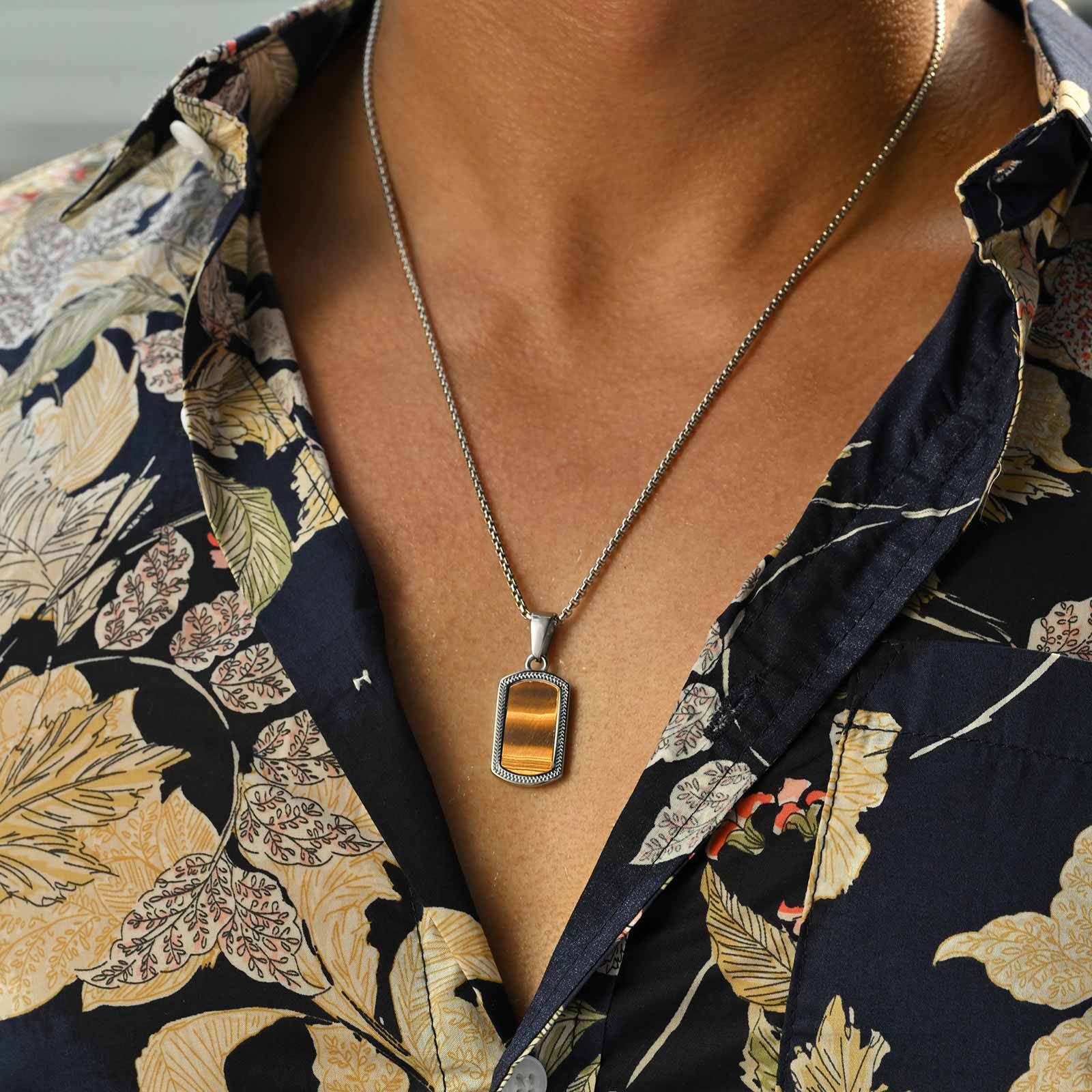 Vnox الفولاذ المقاوم للصدأ حجر - مراجعة Mens Dog Tag Necklace وسعره